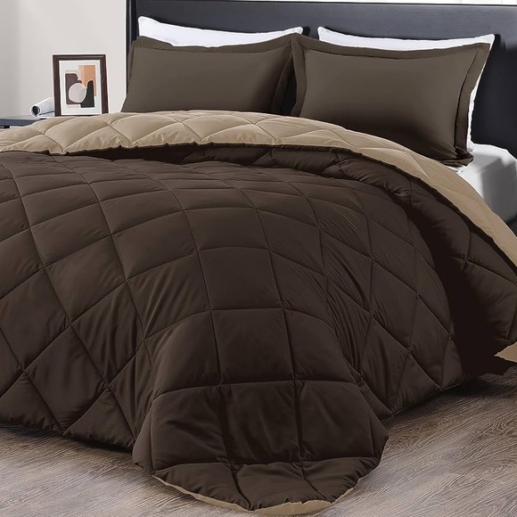 downluxe Bedding Browntan Downluxe Reversible Down Alternative King